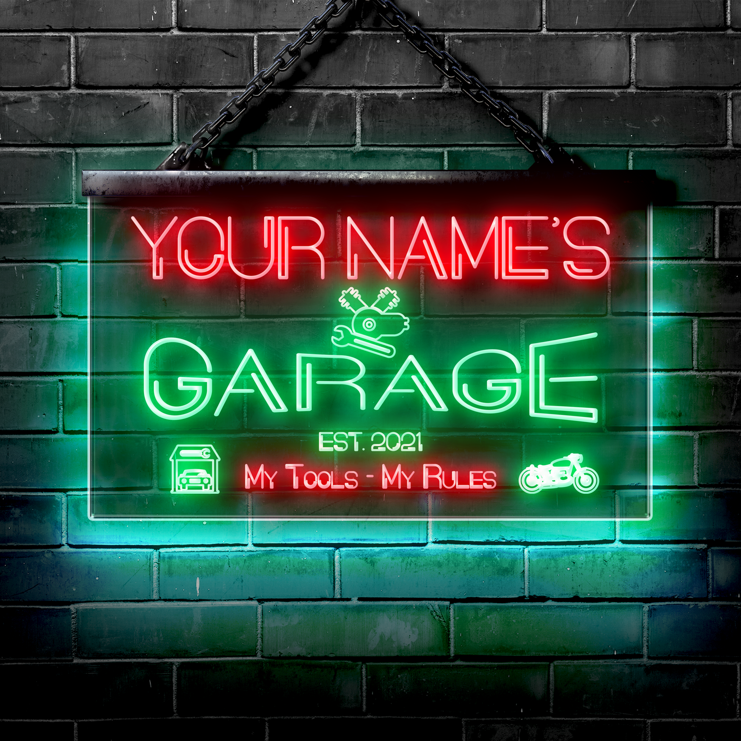 Customized LED Garage Sign: My Tools My Rules