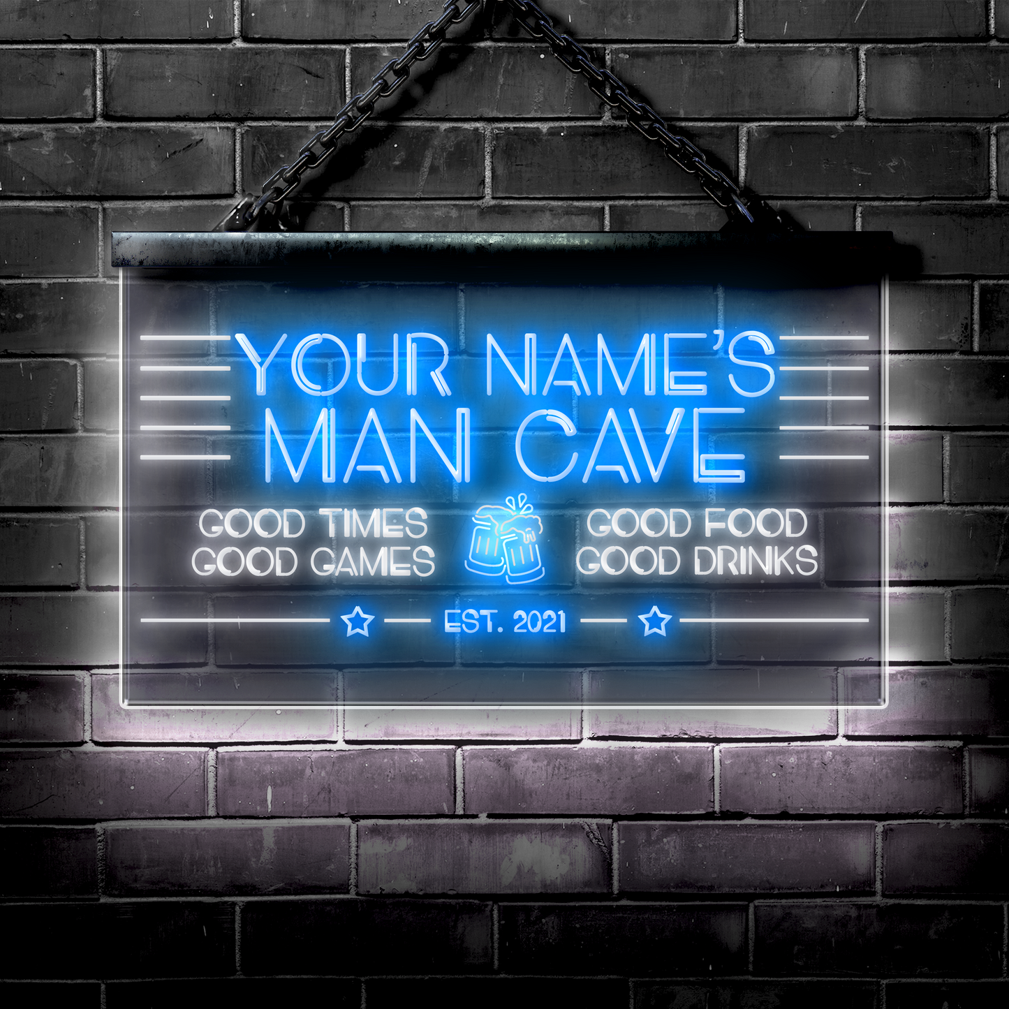 Customized LED Bar Sign: Man Cave Bar Good Times