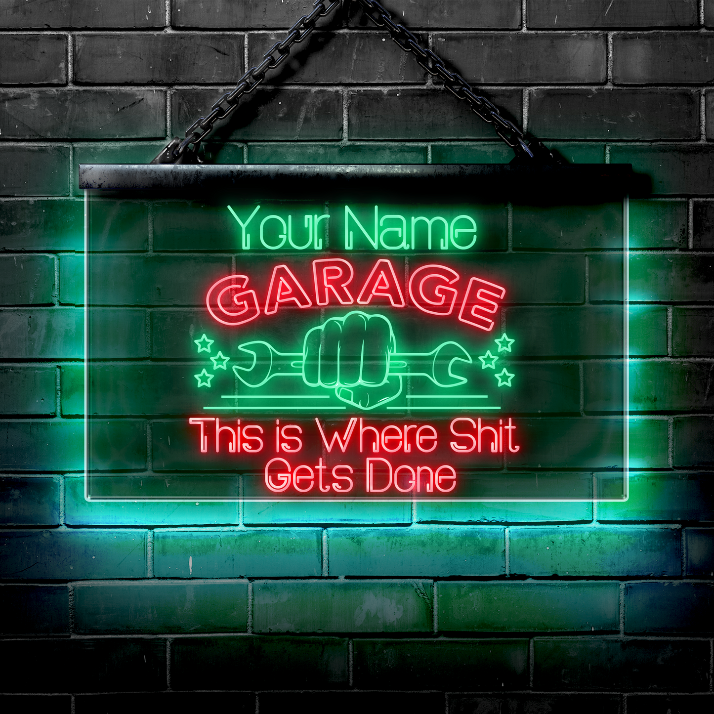 Personalized LED Garage Sign: This is Where Shit Gets Done