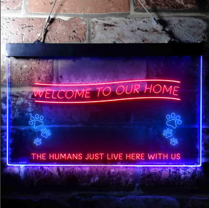 Personalized Dog Welcome To Our Home LED Sign