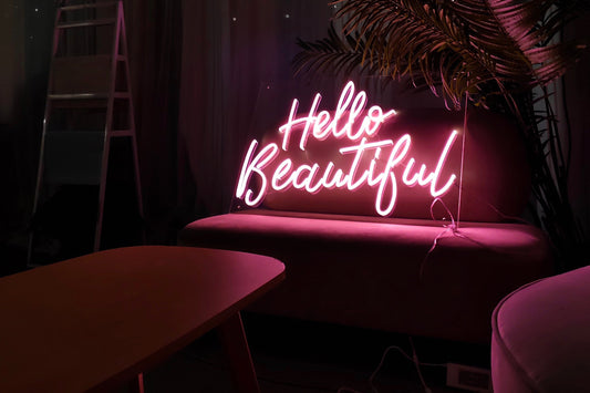 Hello beautiful neon sign