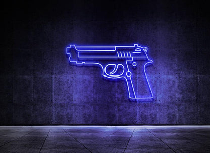 Pistol LED Neon Wall Sign