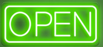 Open Neon Sign Single Color