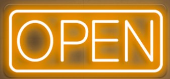 Open Neon Sign Single Color