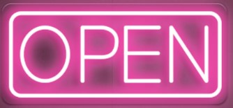 Open Neon Sign Single Color