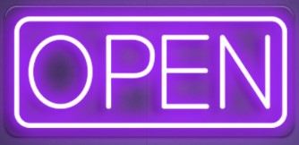 Open Neon Sign Single Color