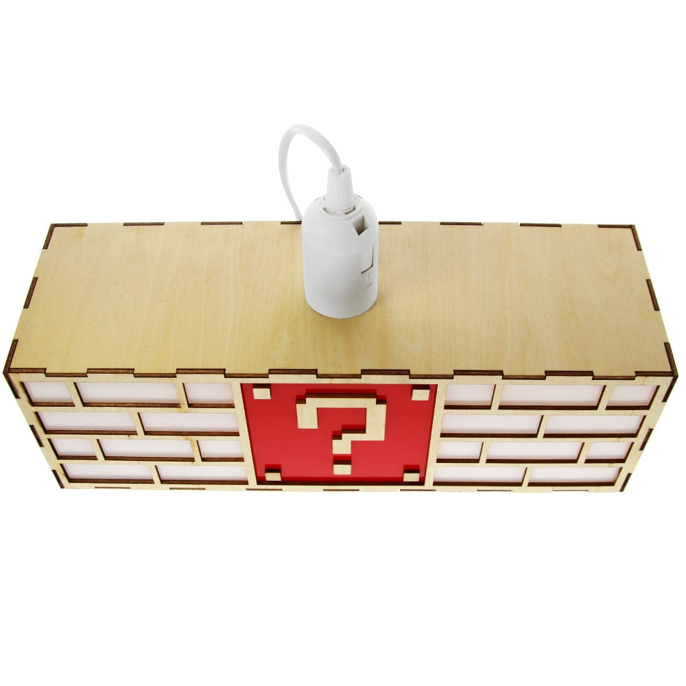 Colorful Video Game Question Mark Block Hanging Lamp