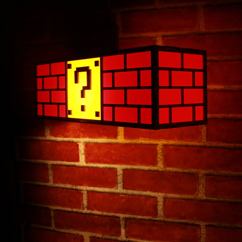 Colorful Video Game Question Mark Block Hanging Lamp