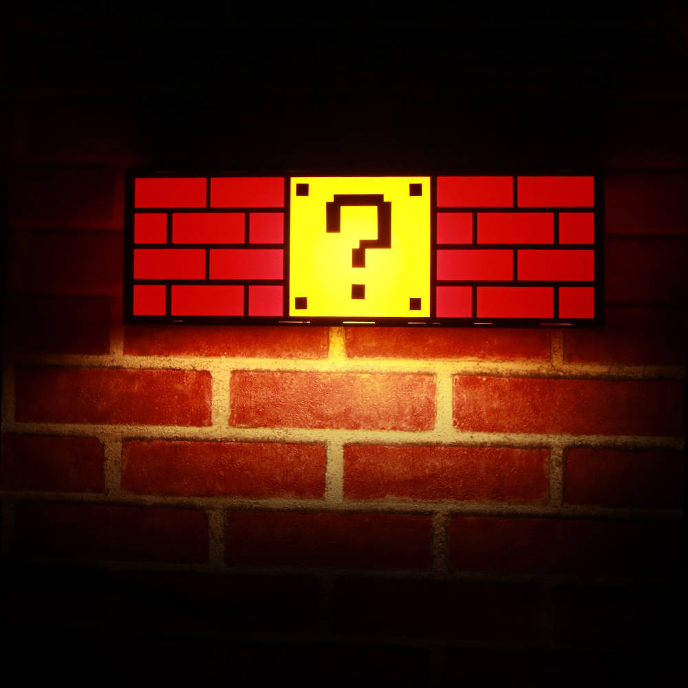 Colorful Video Game Question Mark Block Hanging Lamp