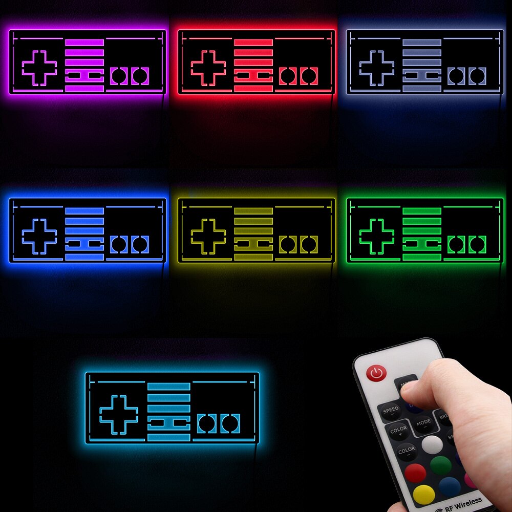 Vintage Gamepad Controller LED Wall Sign