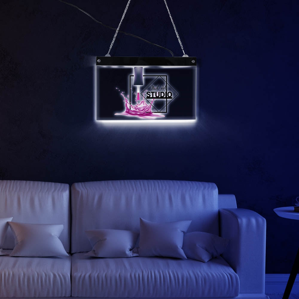 Nail Art Studio Printed Light Up Display LED Sign