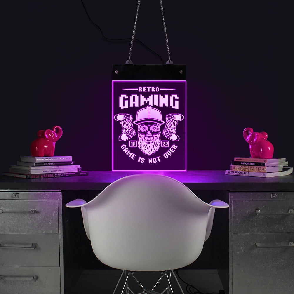 Classic Retro Gaming LED Wall Lighting Sign