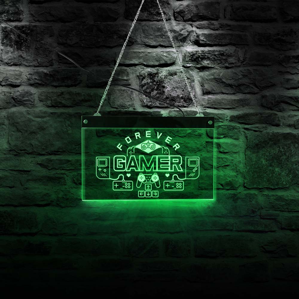 Forever Gamers Game Room LED Neon Wall Sign