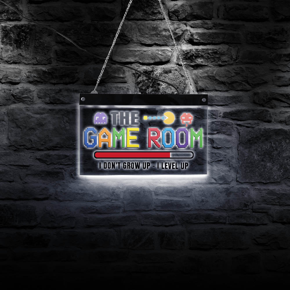 I Don't Grow Up I Lever Up Game Room Decor LED Lighted Wall Sign