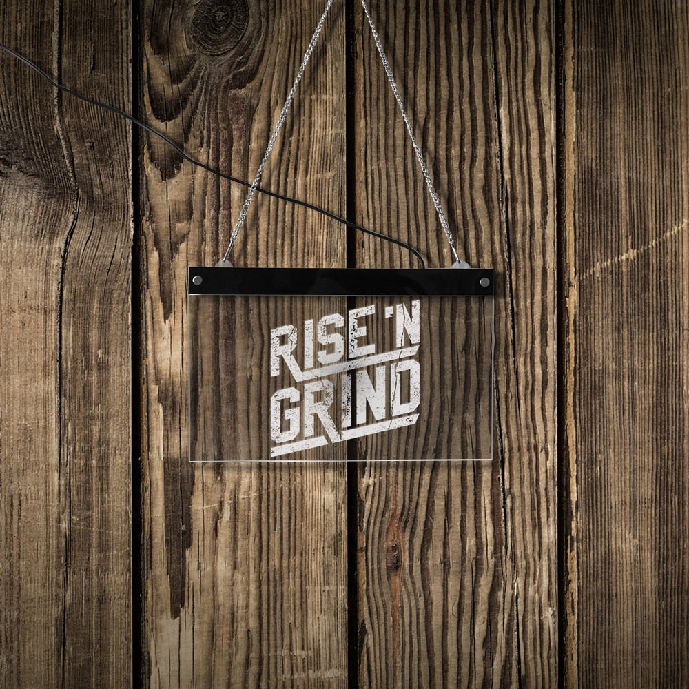 Rise and Grind Quote LED Neon Sign